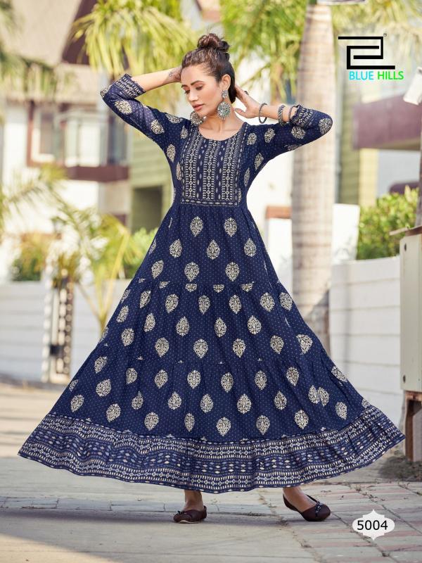 Blue Hills Sandwich Vol 5 Printed Long Anarkali Kurti Collection